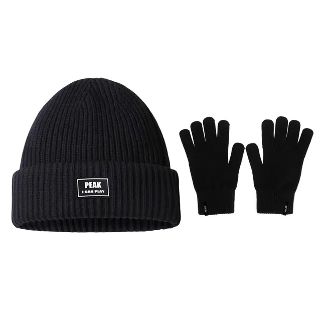 匹克 冬季韩版简约休闲百搭防寒保暖护耳防冻大头围显脸小三件套 聚酯纤维 绒线帽 男女同款情侣款 黑色/卡其色