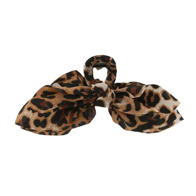 如花梦 复古蝴蝶结豹纹港风气质鲨鱼夹新款小众时尚高级感 亚克力 发夹 女款