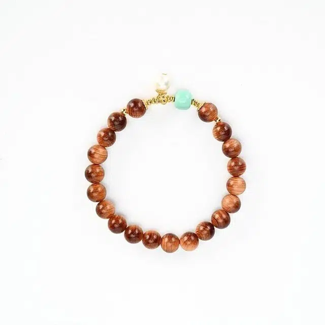 天纵 新中式宫廷风精美优雅款 小众设计招财轻奢高级感 复古文艺好运单圈 崖柏 手串 女款