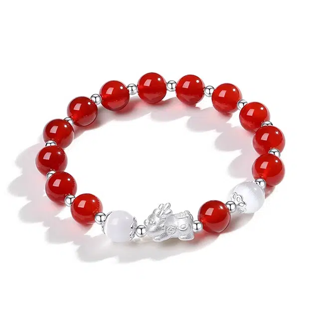 【普陀山官方已祝福】 普陀山文创 招财纳福吞金兽貔貅新中式转运珠复古国风 生日送礼好运礼转运礼盒 玛瑙 手串 男女同款情侣款