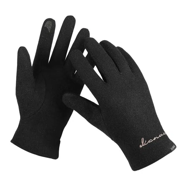 恒源祥 冬季保暖 户外骑行防风防寒 羊毛 绒线手套 男款