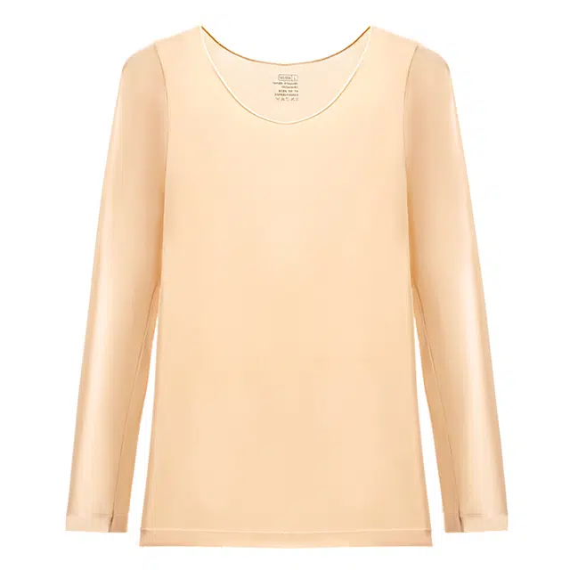 欧迪芬 蓄热高弹贴身锁温透气无痕隐形打底保暖上装 女款