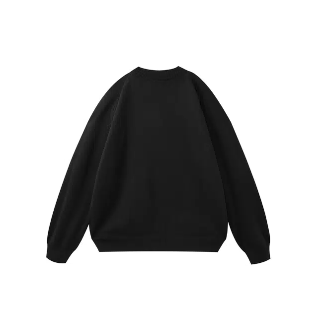 我是大卫 美式时尚高级感宽松圆领慵懒风休闲打底针织衫 男女同款