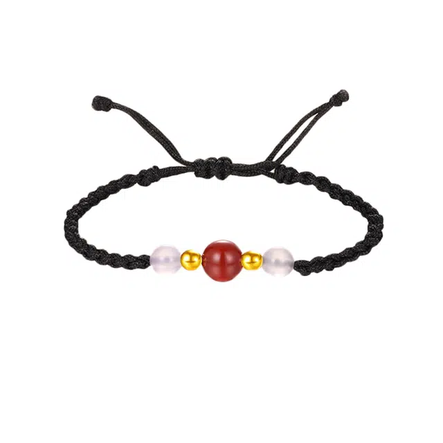 久爱 【全科好运】金转运珠国潮手绳水逆退散诸事顺利#好运新中式气质学生 玛瑙 手链 男女同款情侣款