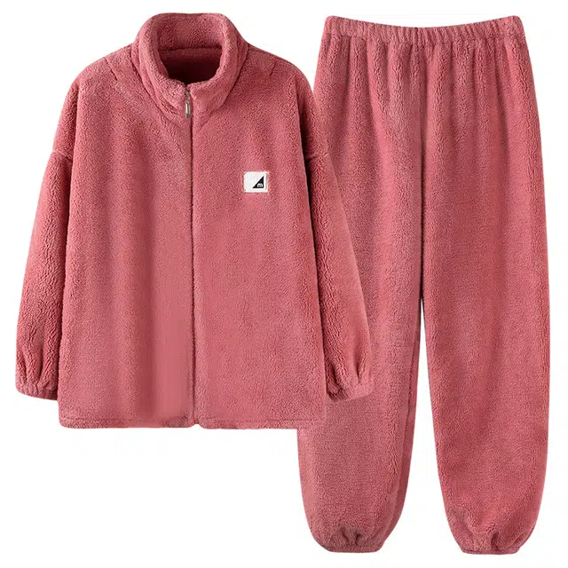 乐姿韵 柔软亲肤轻奢字母时尚长袖长裤舒适休闲家居服睡衣套装 男女同款