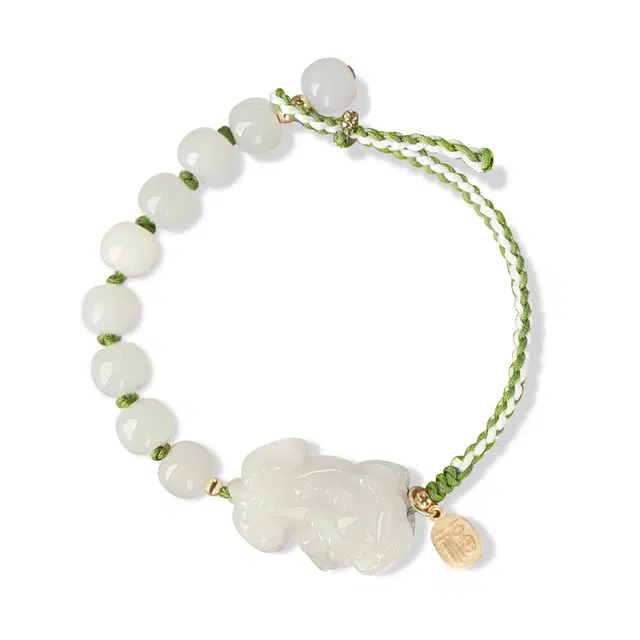 【普陀山官方已祝福】 普陀山文创 财运享通新中式招财转运貔貅编织手绳国风复古精致手饰 生日送礼好运礼盒 东陵玉 玉石手链 女款