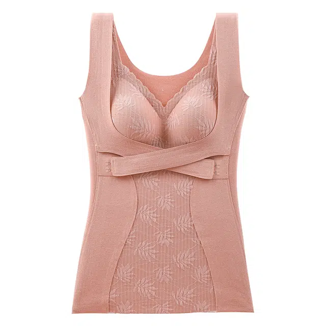 欧迪芬 暖宫舒适性感蕾丝免穿发热升温塑身显瘦亲肤保暖上装 女款