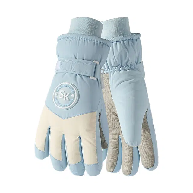 木林森 冬季分指骑行电动车加厚可爱马卡龙保暖防寒触屏防滑加厚 涤纶 手套 男女同款情侣款