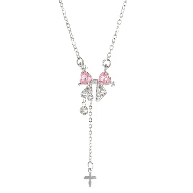 良碧 仙女风甜美小清新蝴蝶结星光昼夜小众设计高级感星星生日纪念日 合金 项链 女款