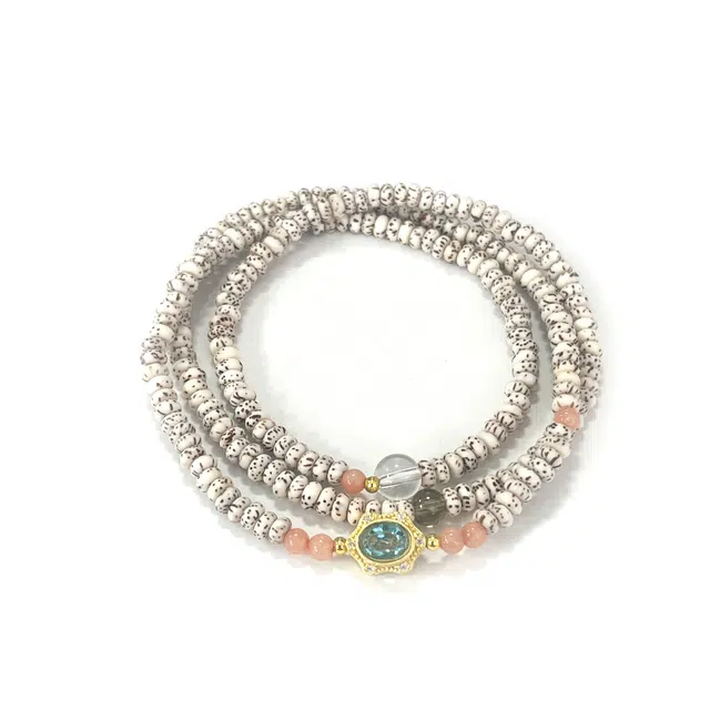 琉堇 国风小众甜妹多圈叠戴 运气爆棚招桃花清新文玩佛珠 时来运转禅意念珠 生日送礼礼盒装#好运 星月菩提 手串 女款