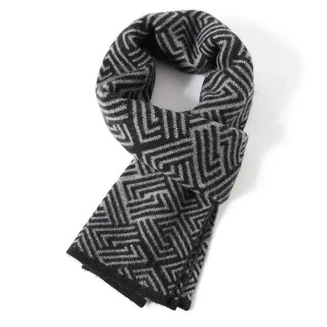 啄木鸟 羊绒轻奢披肩加厚保暖 生日轻柔 礼盒装 绒线围巾 男款