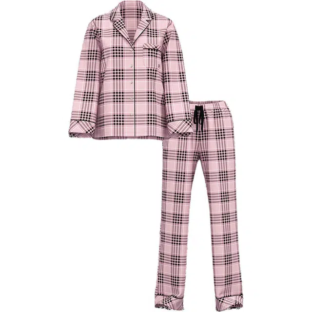 Victoria's Secret Flannel Long Pajama Set Print