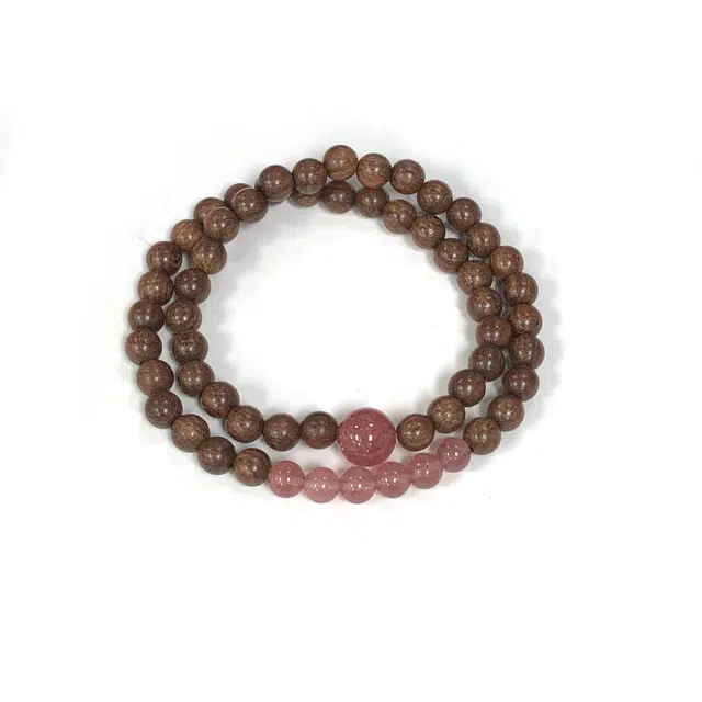 京华录 新中式国潮招财纳福双圈叠戴佛珠 经典简约日常文艺复古温柔本命年转运 八方来财#好运 金丝檀木 手串 男女同款情侣款