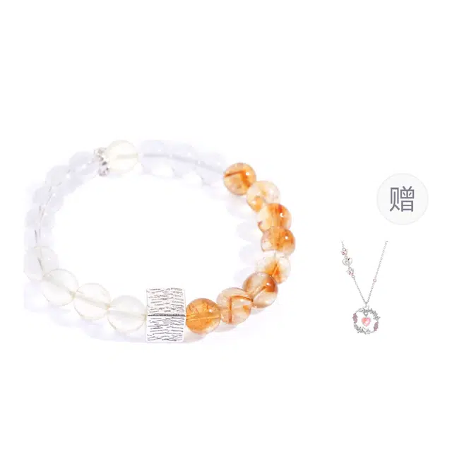 金瑞邦 简单百搭 显白精致 心动 招财进宝 转运来福 小众设计 高级 平步青云感 轻奢大方【赠线香】 水晶 手串 女款