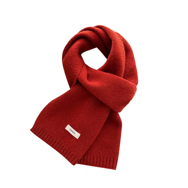 木林森 韩系纯色围脖简约秋冬季保暖 绒线围巾 男女同款情侣款