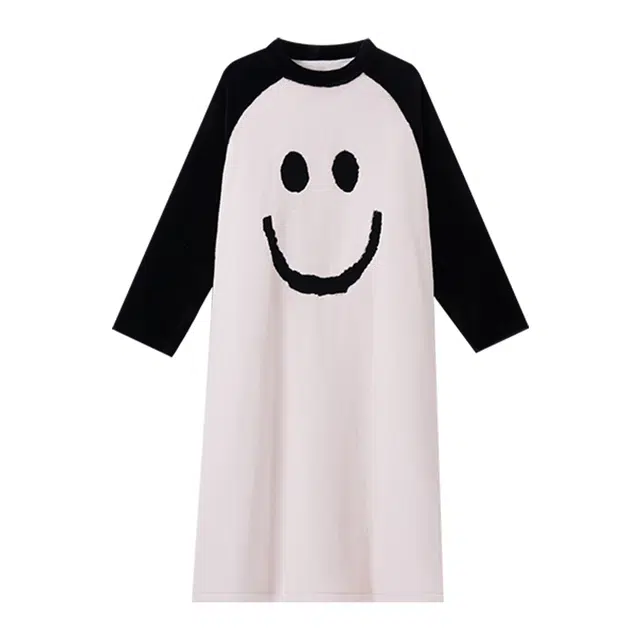 欧诗帛 亲肤休闲舒适长袖可外穿睡裙 女款 图片色