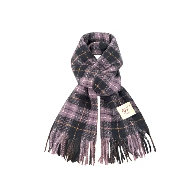 木林森 日系复古仿羊绒围脖 秋冬保暖 简约百搭 绒线围巾 男女同款情侣款