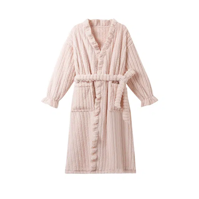 欧诗帛 可爱加厚舒适休闲睡袍/浴袍 女款 图片色