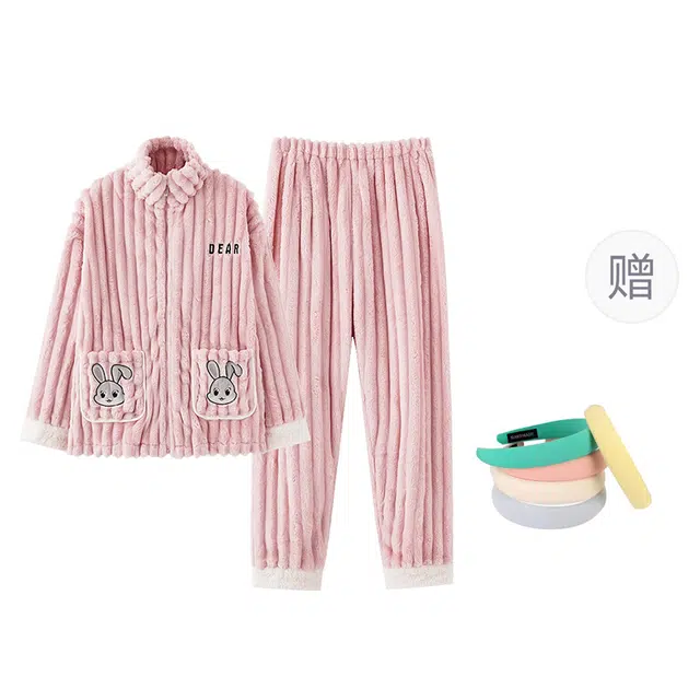 草本初色 立领可外穿长袖上衣家居服长裤睡衣套装 女款 图片色