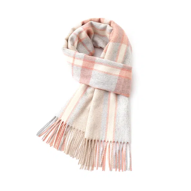 木林森 韩系格纹围脖小清新 秋冬保暖 简约百搭· 绒线围巾 男女同款情侣款
