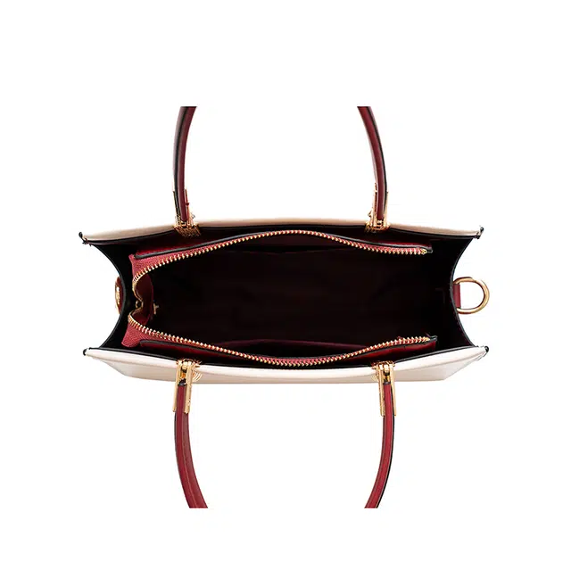 维尼奥 大气国风百合花刺绣小众大容量优雅妈妈 合成革 手提包单肩斜挎包 女款 米白色/杏色