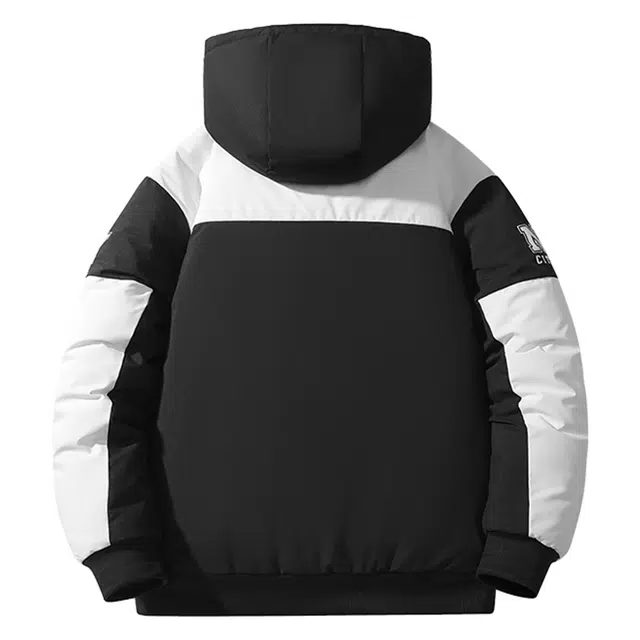 纳趣 美式复古防风宽松休闲机车赛车服连帽棉服 男女同款