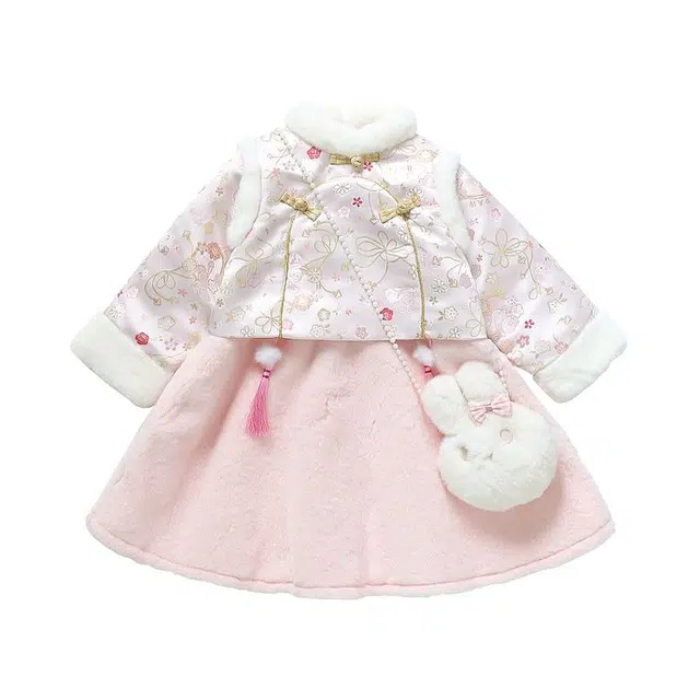 木木兔 甜美时尚柔软亲肤长袖汉服 图片色 中小童