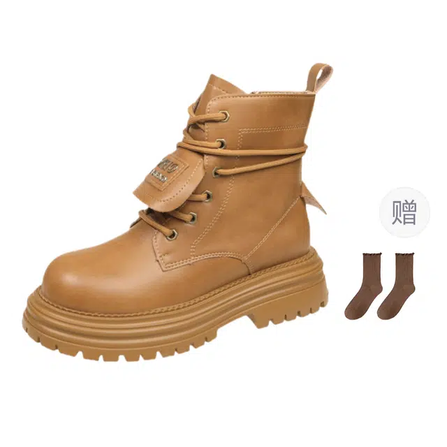 小鹿米利 厚底英伦风百搭时尚复古 短靴 女款