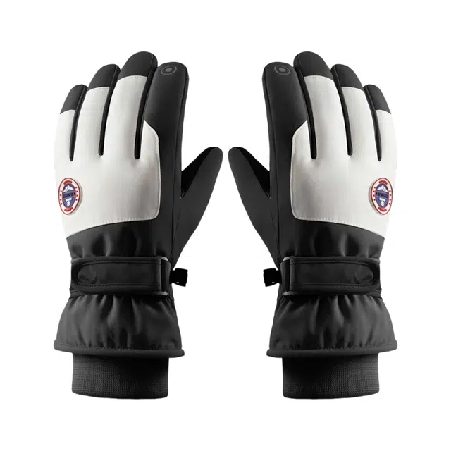 木林森 滴塑标装饰滑雪户外防泼水寒保暖触屏电动车 棉 绒线手套 男女同款情侣款