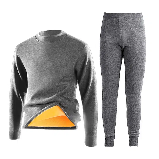 宜而爽 加绒加厚打底防寒抗寒发热保暖套装 男款