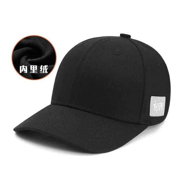 肯默 简约百搭秋冬保暖内里加绒冷帽抗寒 棉 鸭舌帽 男女同款情侣款