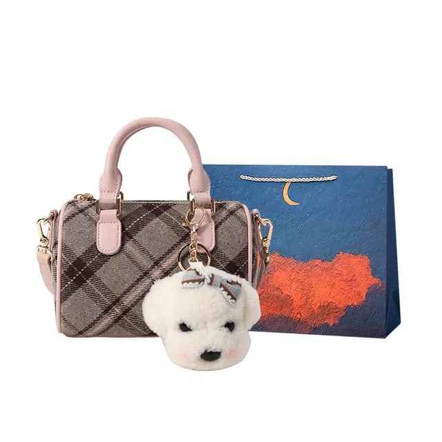 爱尔绅特 小众休闲简约日常通勤时尚百搭 人造革 单肩斜挎手提包 常规 女款 粉红色