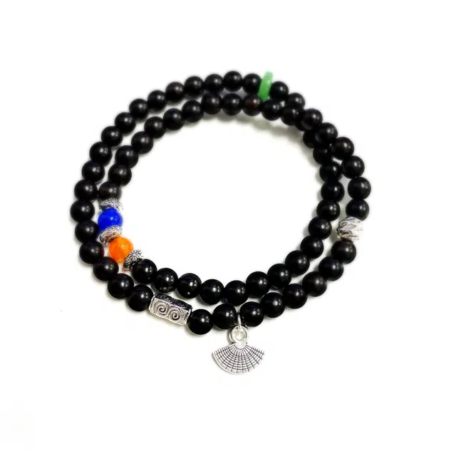 京华录 有钱花 时来运转国风招财复古转运珠 个性时尚民族风双圈叠戴佛珠 吉祥如意八方来财#好运 黑檀 手串 男女同款情侣款