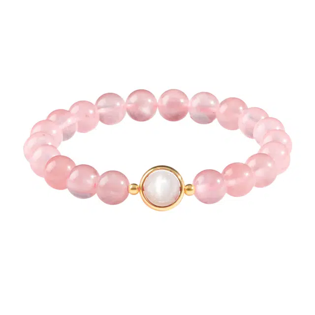 【早日脱单 正缘桃花】 周百福 爱情粉晶 气质百搭轻奢甜蜜美满 月老赐福 释放能量磁场招财转运串珠 #好运 水晶 手串 女款