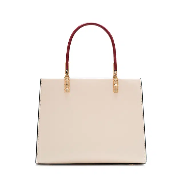 维尼奥 大气国风百合花刺绣小众大容量优雅妈妈 合成革 手提包单肩斜挎包 女款 米白色/杏色