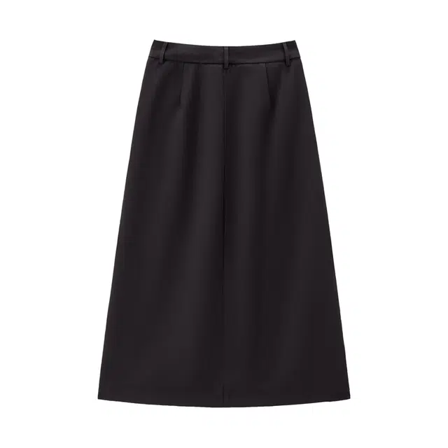 佐丹奴 磨毛气质通勤风袋盖装饰半身休闲长裙 女款