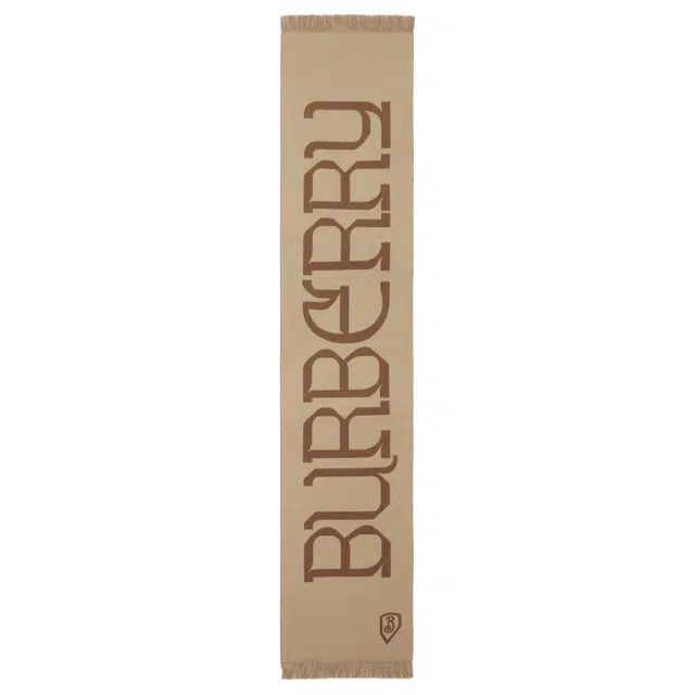 Burberry Wool Logo Scarf Brown