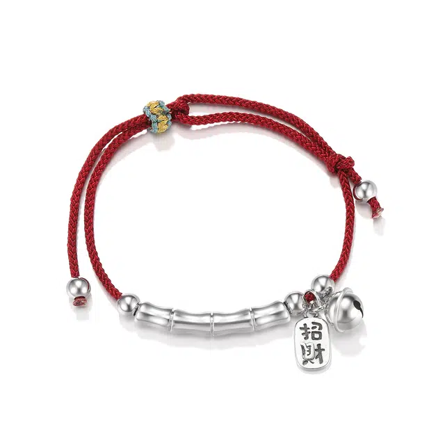 珂里 甜美气质节节高升铃铛手绳简约本命年蛇年气质手工编织 招财 合金 手链 女款