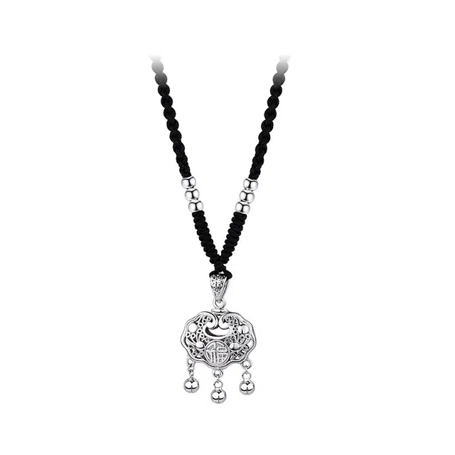 阡陌 平安锁 新中式国风国潮 保佑安康万事顺遂#好运 气质优雅文艺 经典百搭时尚 男友女友圣诞新年节日礼盒 合金 项链 男女同款情侣款