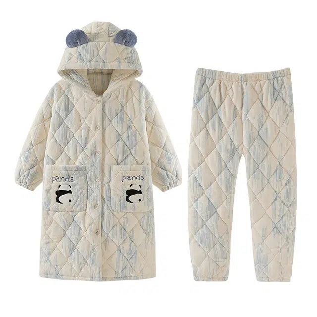 欧诗帛 加厚三层舒适亲肤卡通睡衣套装 女款 图片色