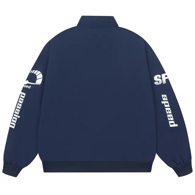 纳趣 美式复古街头立领拼接印花机车赛车休闲夹克外套 男女同款