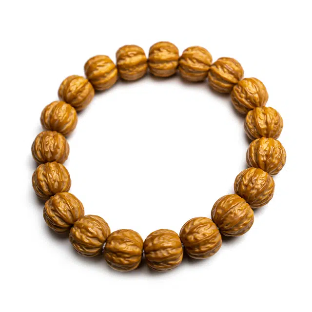 彗时 新中式精致国潮京八棱盘串 八方来财小众设计素串 文玩单圈转珠手持高级感配饰 桃核 核桃类手串 男女同款情侣款