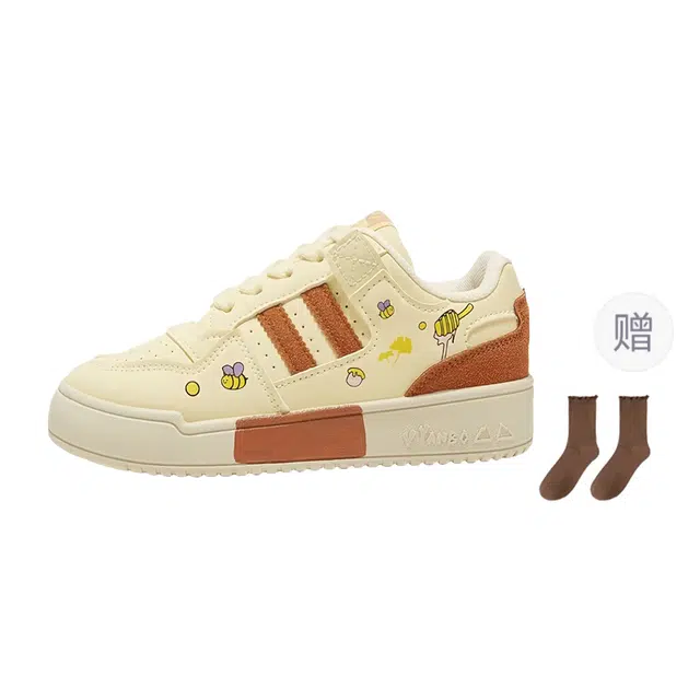 小鹿米利 港风厚底百搭运动休闲 防滑耐磨增高透气 低帮 板鞋 女款 小蜜蜂
