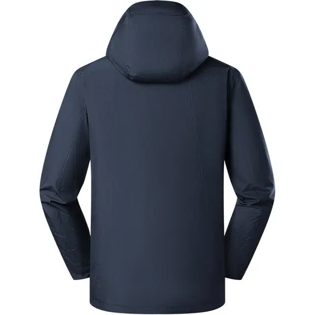 探路者  休闲舒适三合一  防水防风保暖冲锋衣 男款 蓝岩黑