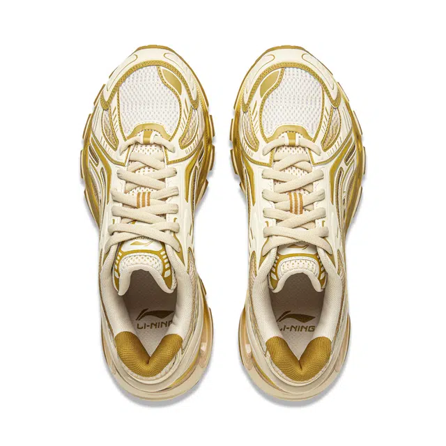 中国李宁 时尚潮流运动 支撑防滑耐磨 低帮 生活休闲鞋 男款 米黄色