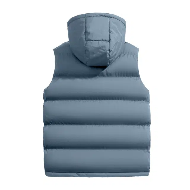 纳趣 纯色基础款连帽休闲加厚保暖马甲 男女同款