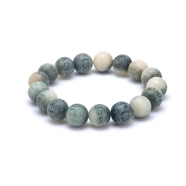 聆听花开 新中式新国风六字箴言手饰串珠 古风文艺佛珠盘玩学生小清新森系小众高颜值 菩提根 手串 女款