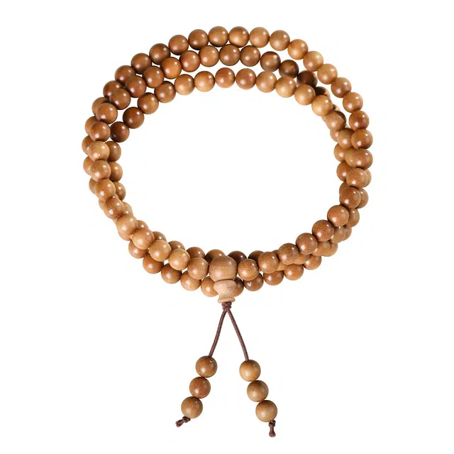 翠雅金楼 圆珠素串多圈珠串念珠 文玩新中式高级感木珠转运文艺#好运 檀木 木作手串 男女同款情侣款