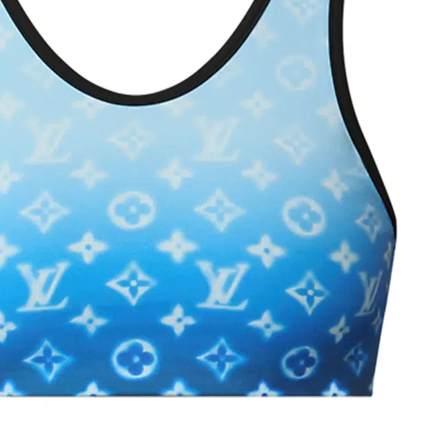 LOUIS VUITTON SS24 Sprayed Monogram Bikini Top Logo
