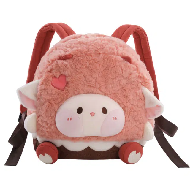 抱竹 古力古力 小羊桃汉堡 涤纶（聚酯纤维） 双肩包 女款 粉色